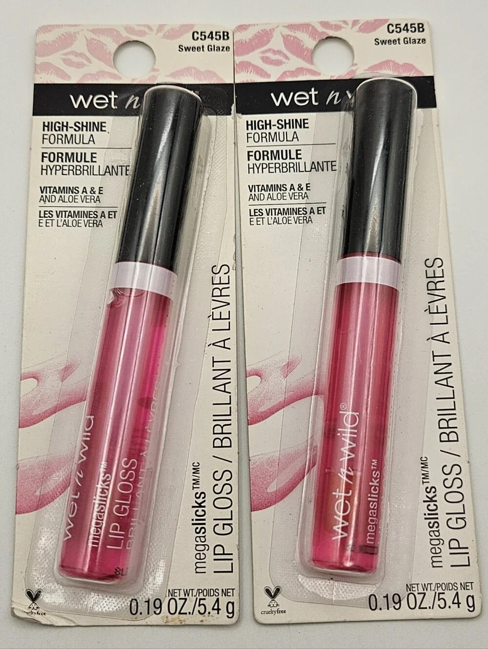 2 Pack Wet n Wild Megaslicks Lip Gloss High Shine Sweet Gaze